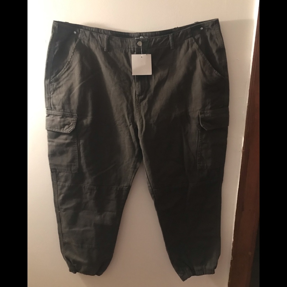 Denim Cuffed Utility Pants